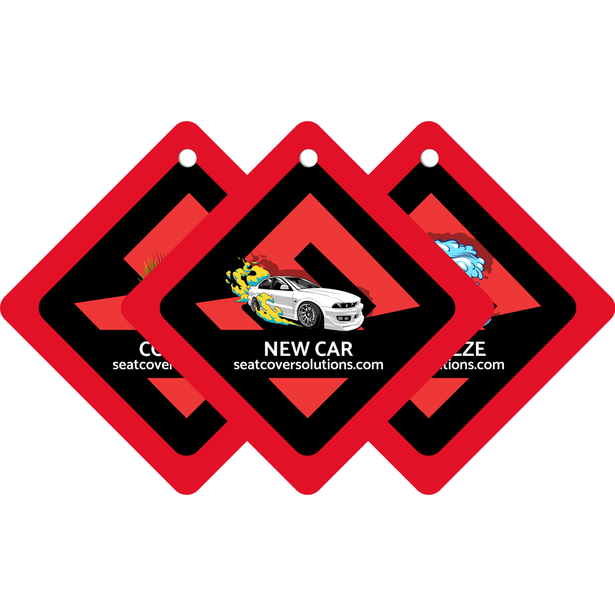 Scented Trio - Air Fresheners (New Car, Coconut & Sea Breeze)